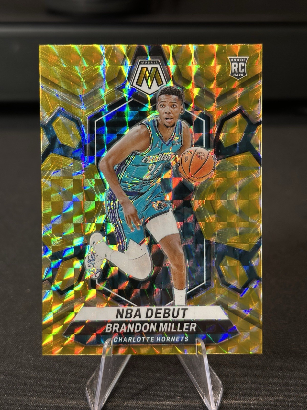 BRANDON MILLER 2023-24 MOSAIC YELLOW REACTIVE ROOKIE RC 252 HORNETS NBA Q0014