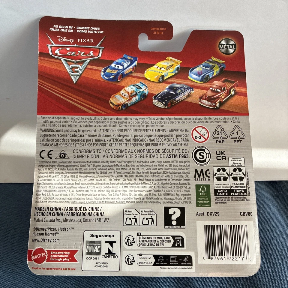 Paquete blister limpio fundido a presión escala 1:55 Hot Rod Smokey de Disney Cars sin humo Foto 3 de 3