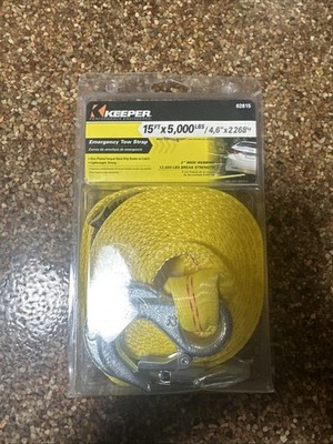 Keeper   2  x 15  Emergency Vehicle Towing And Recovery Strap - 5,000 lbs. NOS