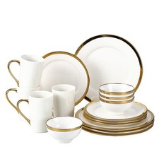 Loymokinar Modern Poreclain 16 Piece Dinnerware Set, Plates And Bowls Set, Dish