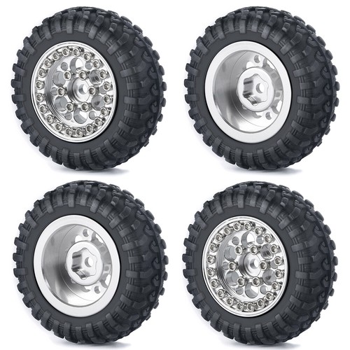 42mm Tires w/ Metal Wheel Rims For RC Kyosho 1/18 Jimny 1/24 Wrangler 1/24 SCX24 - Picture 14 of 28