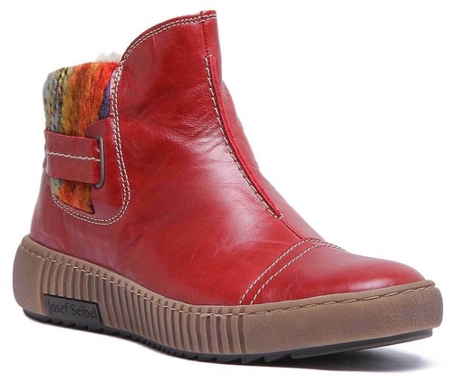 Josef Seibel Maren 07 Damen Leder Chelsea Stiefeletten In Rot EU Große 35 - 42 - Bild 1 von 24