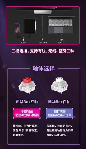 Official Honkai Impact 3 Raiden Mei PBT RGB Mechanical Keyboard 108Keys BOX Axis - Picture 7 of 14