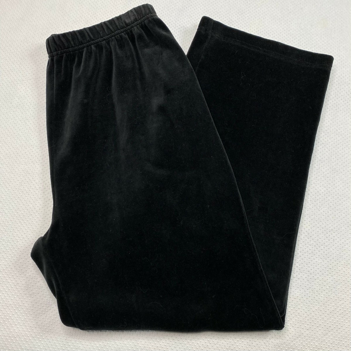 Jason Maxwell Pants sz L Black Velour High Waist Straight