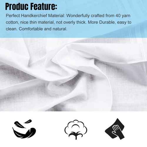 1-20 Stck. Weiß Baumwolle Herren Taschentücher Taschentuch Einstecktuch Taschentuch Posten Vintage - Bild 8 von 49