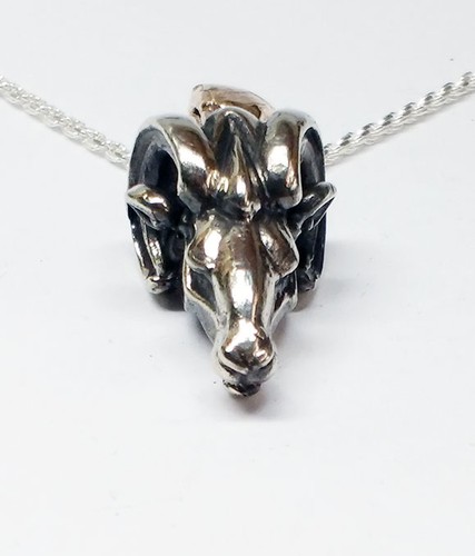 Ram Head Silver Pendant - Picture 5 of 5