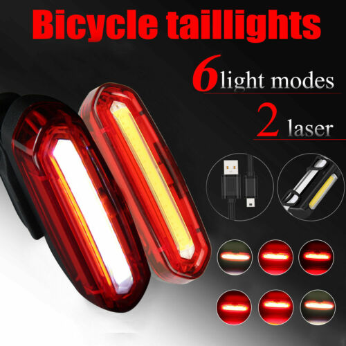 2-Pack LED Bicycle Cycling Tail Light USB Rechargeable Bike Rear Warning Light - Picture 2 of 12
