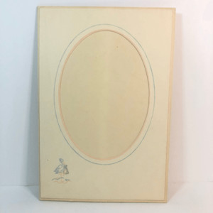 vintage 1950s newborn baby photo holder card stock stork blue pink
