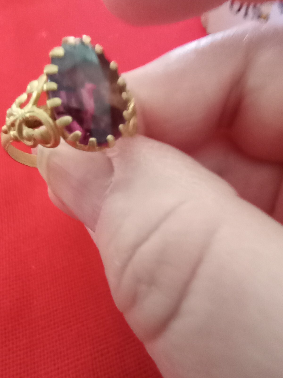 Amethyst Ring Signed Czechoslovakia - image 7