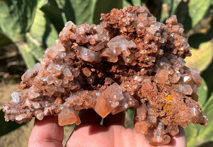 RED CALCITE HEMATITE INCLUDED Natural Crystal Cluster Mineral
