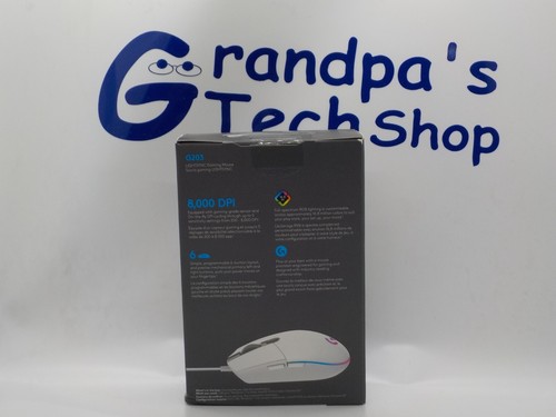 Nuovo mouse da gioco cablato Logitech G203 bianco - Foto 2 di 3
