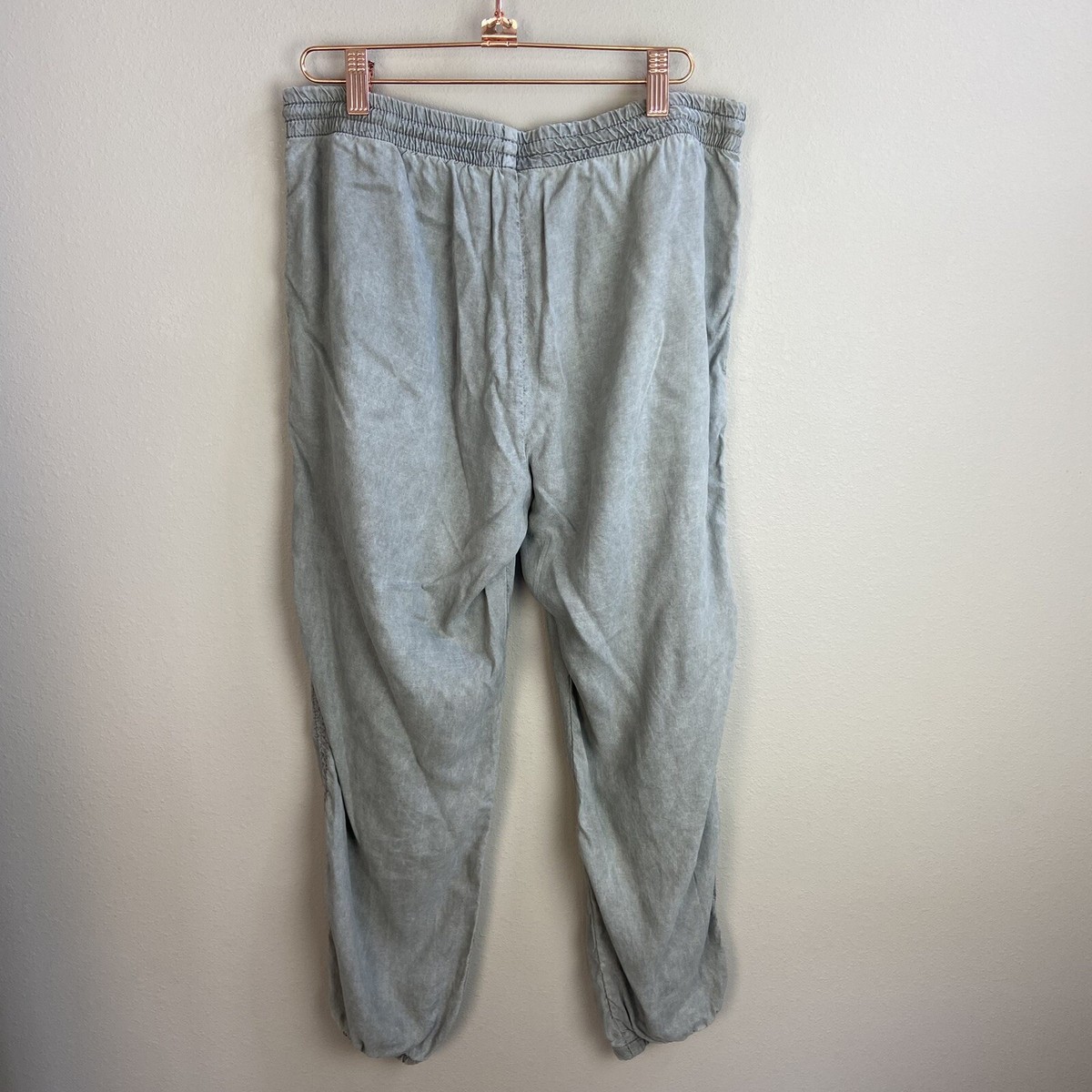 Bella Dahl Green Grey Drawstring Joggers Pants Medium 100% Tencel  display picture 1