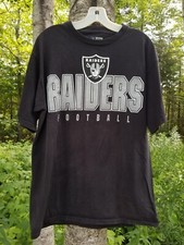 Vintage NFL Team Apparel Oakland Raiders Black Short Sleeve T-Shirt Spellout L