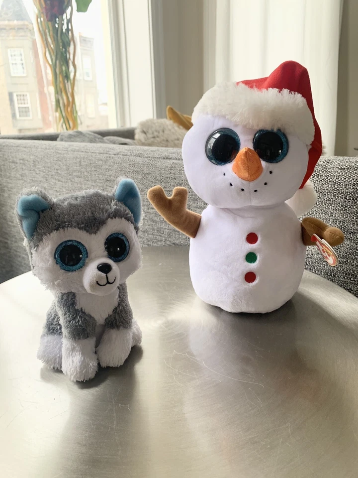 TY Beanie Boos Scoop Peluche Navidad Muñeco de Nieve y Ty Seda Slush Peluche Animales Foto 2 de 4