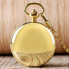Mens Vintage Steampunk Gold Tone Skeleton Mechanical Pocket Watch Hand Wind Gift