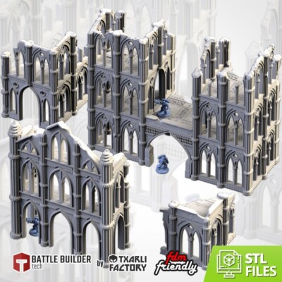 Txarli Factory Cathedral Ruins Fantasy 40k Tabletop Sci Fi Terrain DnD
