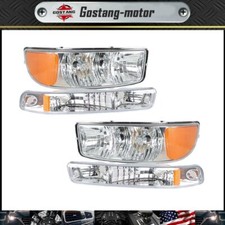 Headlight Fit For Gmc Sierra 1500 1999-2007 Headlamps Driverpassenger Side Pair