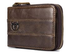 Billetera Hombre Carteras De Cuero Men Minimalista Delgadas Bloqueo Rfid Para