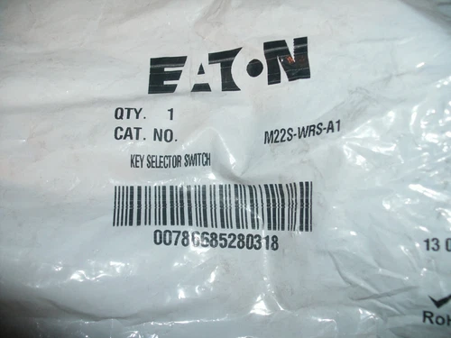 EATON M22S-WRS-A1 KEY SELECTOR SWITCH - 2 AVAILABLE