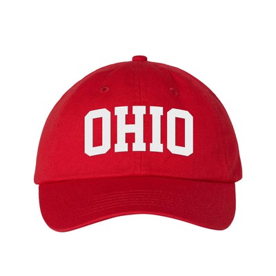 Ohio Collegiate Arch Embroidered Twill Baseball Cap Adjustable USA