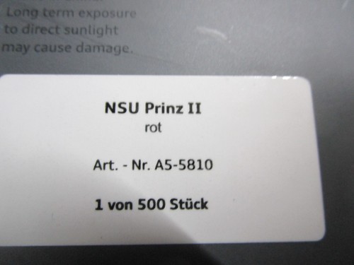 NSU Prinz II MK2 MKII rosso rosso 1958 - 1960 Audi Norev concessionario 1:43 - Foto 5 di 5