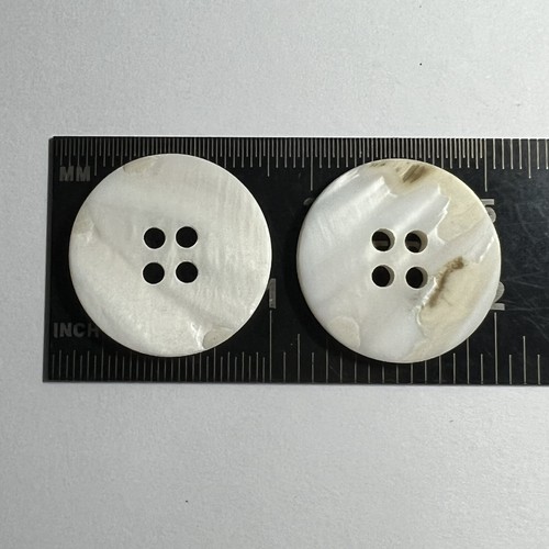 Matte White "Real" Freshwater Shell Button Blazer Size Flat Face 23mm 7/8" 4hole - Picture 3 of 3