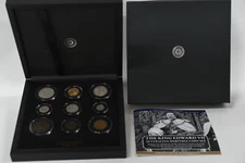 King Edward VII Complete Coin Set with Australian Full Sovereign (M) in Case