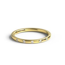 Flush Diamond Band / 14k Gold Flush Diamond Wedding Band / Diamond Stacking Ring