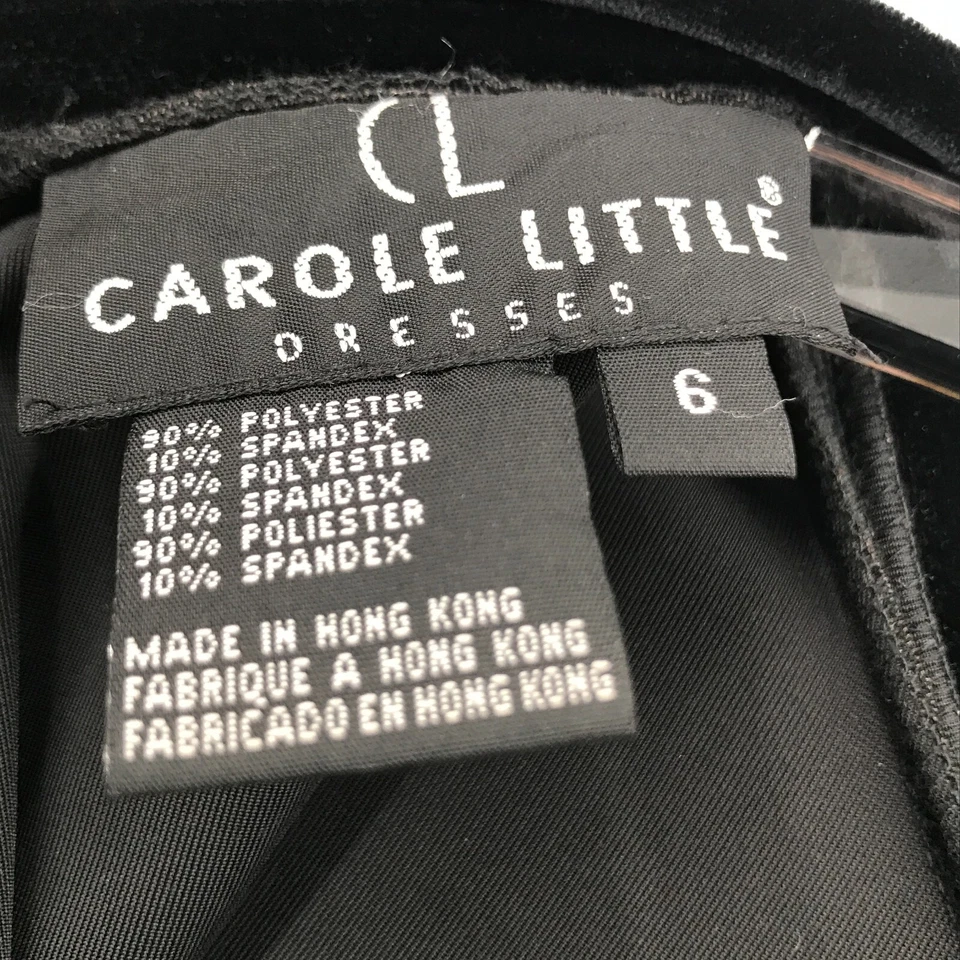 Vestido Maxi Formal Vintage Carole Little para Mujer 6 Negro Terciopelo Hong Kong Foto 3 de 4
