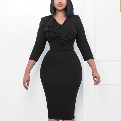 Abito Donna Sexy Elegante Business Chiesa Lavoro Abito a Matita Abiti Chiesa - Foto 16 di 21