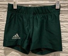 Adidas Youth Small Green Athletic Shorts For Girls, Polyester/Spandex