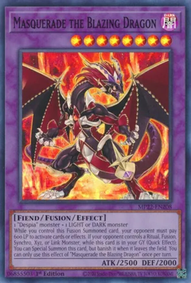 遊戯王 クオシクセット＋α Yugioh! Masquerade the Blazing Dragon - MP22-EN208 - Super