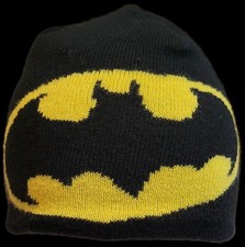 Batman Reversible Ski Cap Youth DC Comics Black Knit Beanie Winter Hat
