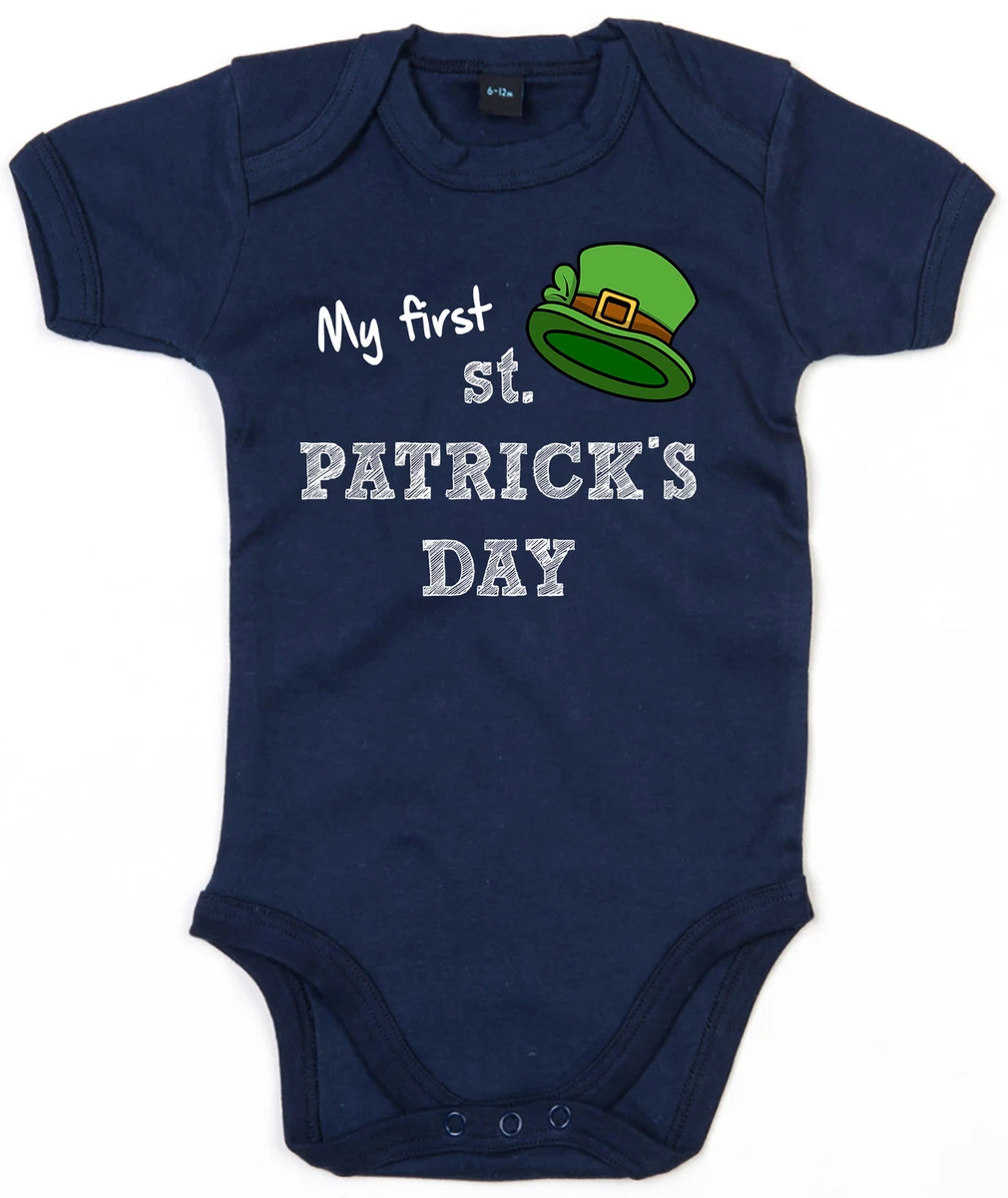 My First St Patrick s Day Baby Outfit Grow Babygrow Leprechaun Cute Irish L191