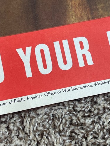 VTG Original World War 2 Do With Less SO They'll Have Enough Poster - Picture 15 of 24