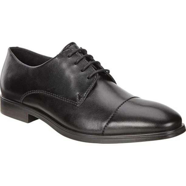 Oxford Ecco Black Melbourne Cap Toe in pelle da uomo taglia US 13 13 5 47 EU Z3398