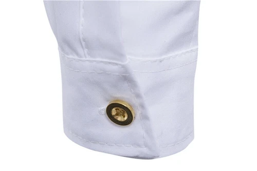 Camisa para Hombres Doble Pecho Prendas para el torso Manga Larga Calce Ajustado Liso Western Blusas - Imagen 9 de 21