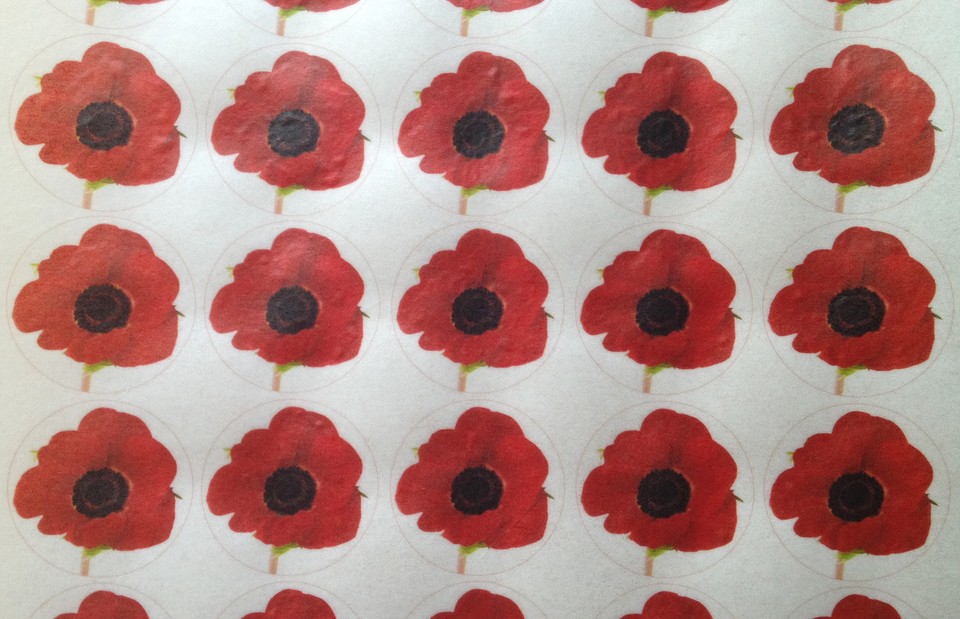 Precut Poppy Rice Wafer Paper Remembrance Day Poppies Cupcake Cake ...