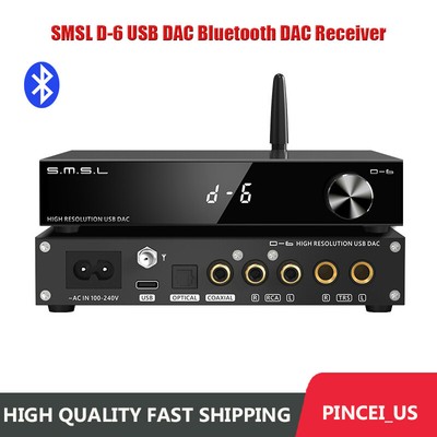 SMSL D-6 Bluetooth USB DAC Receiver Dual AK4493S QCC5125 DSD512 