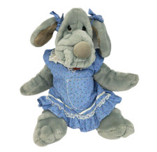 GANZ VINTAGE HERITAGE GREY WRINKLES STUFFED ANIMAL PLUSH HAND PUPPET DRESS