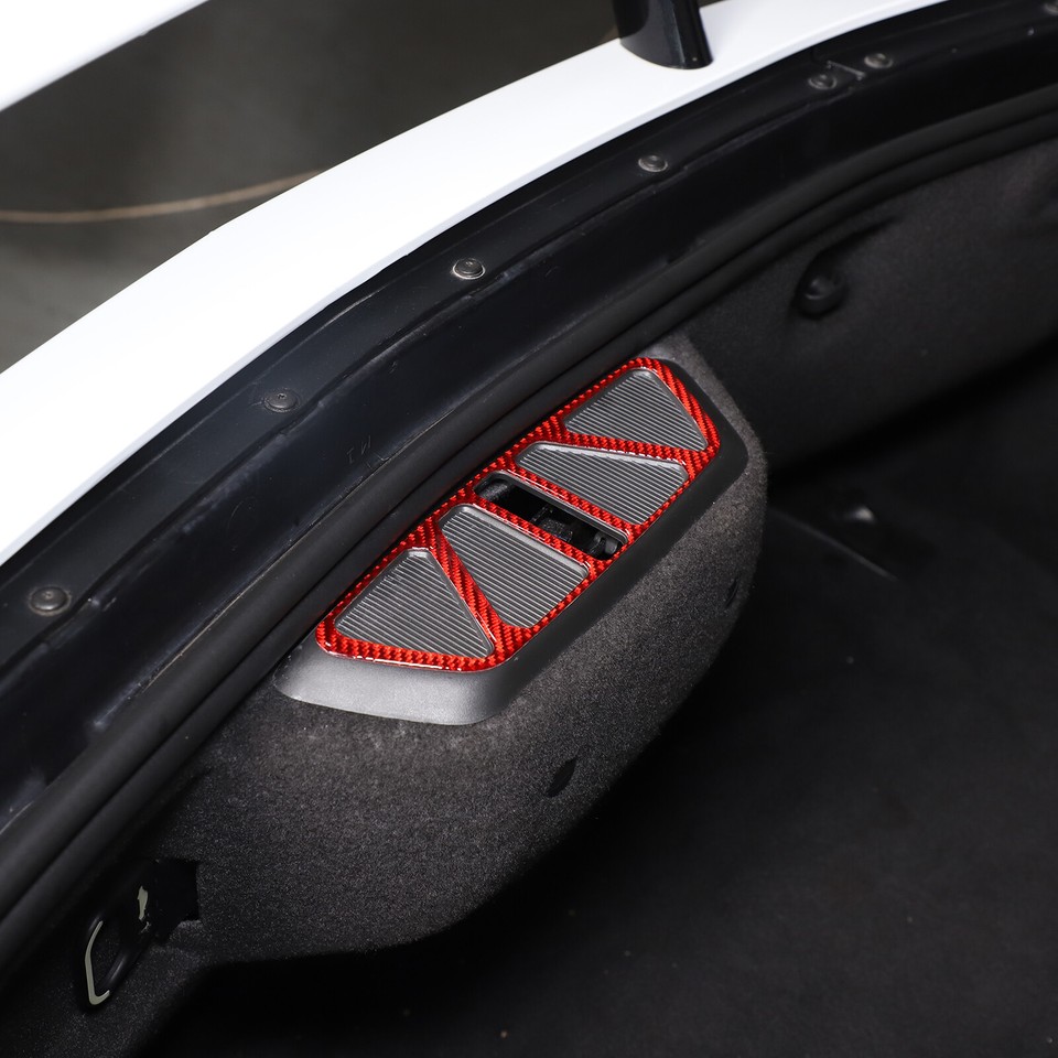 Red Carbon Fiber Trunk Lock Latch Panel Trim Sticker Fits Corvette C8 ...