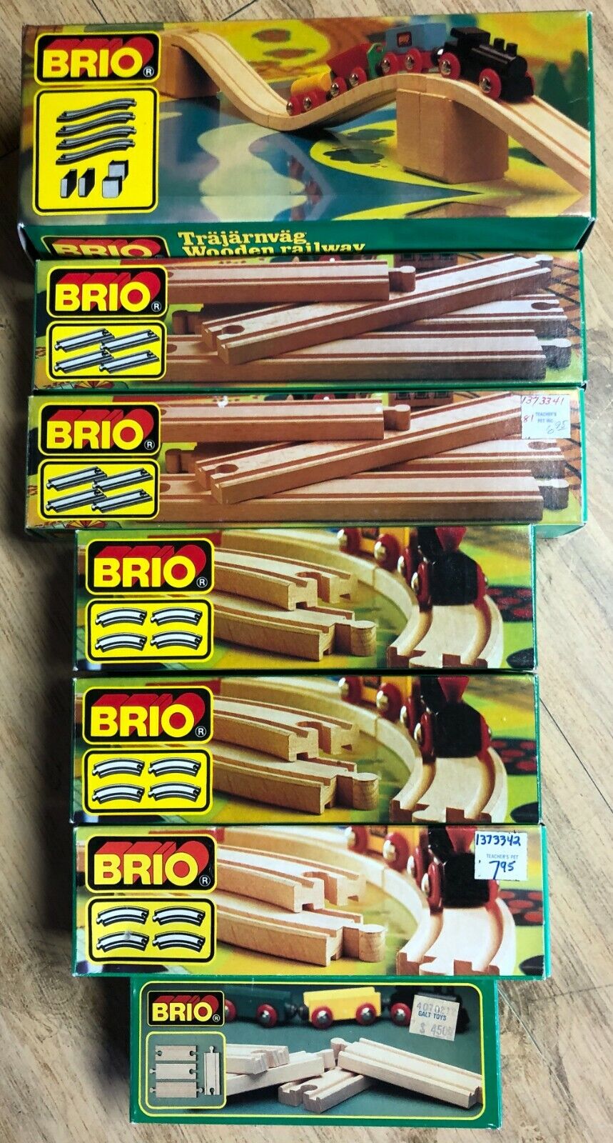 HUGE Vintage Brio Wooden Train track Lot, Awesome Condition