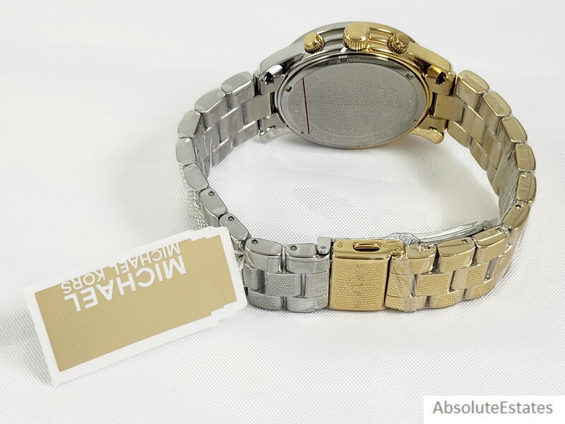 NEW Michael Kors Runway Two Tone Gold Silver Pave Glitz NEW Michael Kors Runway Two Tone Gold Silver Pave Glitz