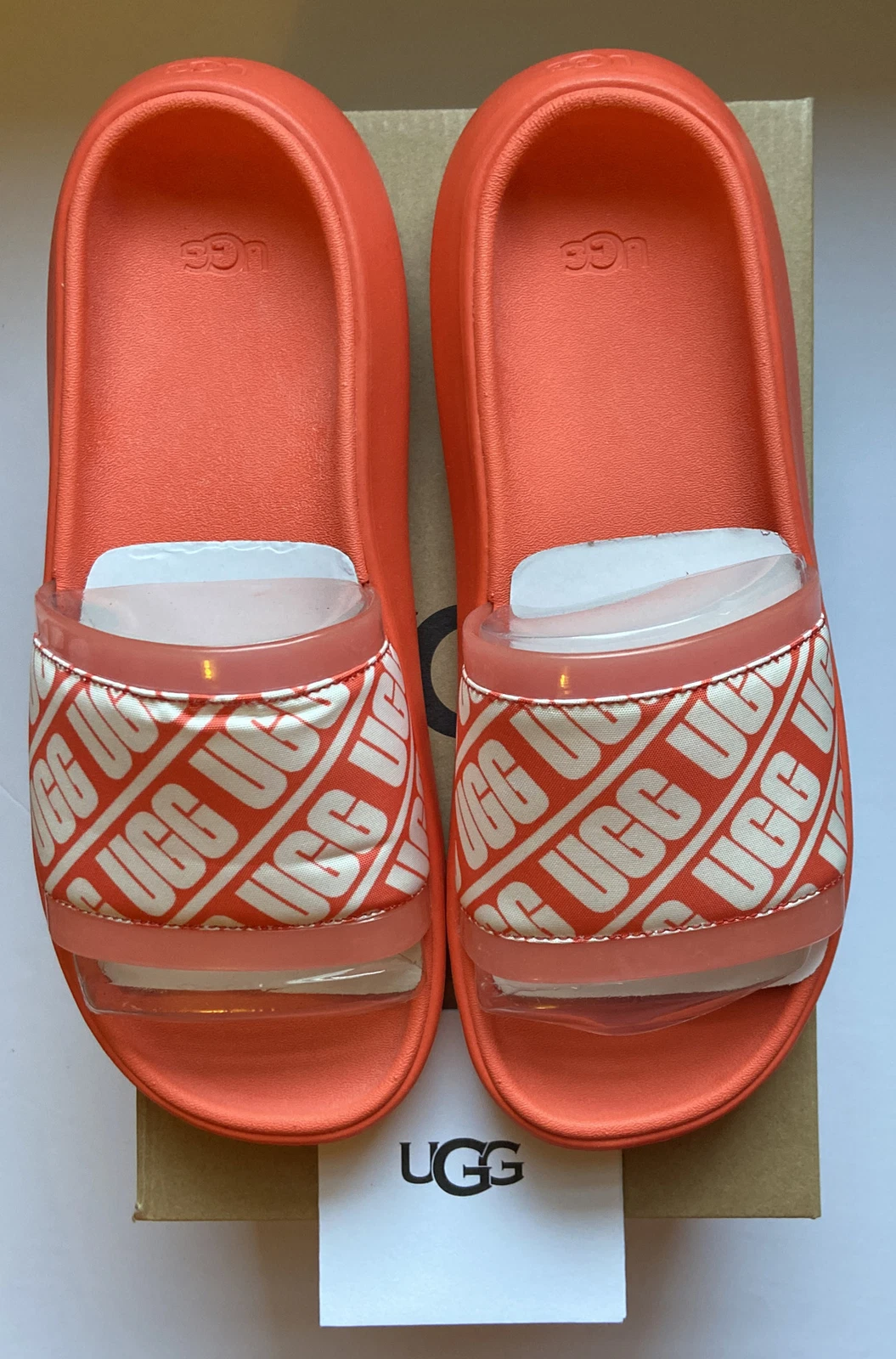 Nuovo con scatola UGG sandalo donna con ruette slide pop corallo taglia 7 nuovo 111072