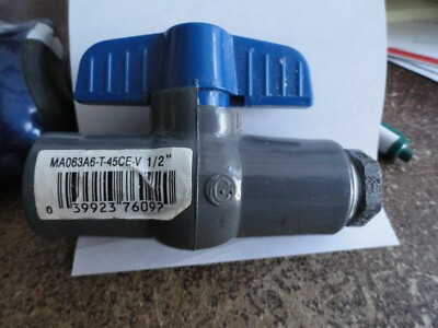 NIBCO  CHEMTROL  MA063A6 T-45-CE-V COMPACT ECONOMY BALL VALVE, 1/2 IN, NPT, PVC 