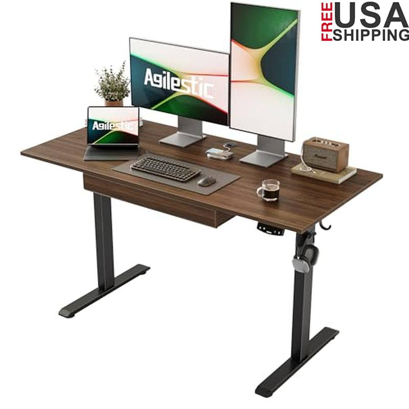 Adjustable Electric Standing Desk with Drawer Sturdy Ergonomic Frame-image