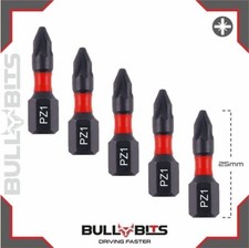 5 x 25mm PZ1 POZI No.1 Impact Screwdriver Driver Drill Bit Magnetic 1/4" 25mm