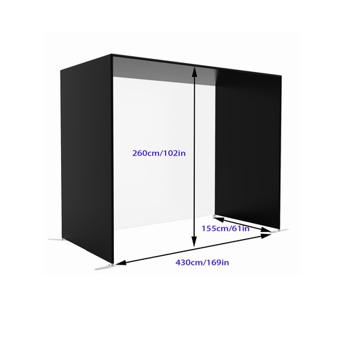 High-Quality Golf Simulator Enclosure with Tension Fabric & Weighted Base - Picture 4 of 12