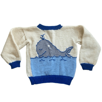 Handmade vintage whale sweater