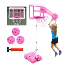 Kids Basketball Hoop with Stand, Adjustable Height 3.5FT-6.2FT Toddler Basket...